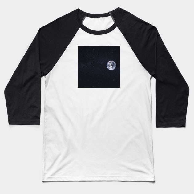 The Earth from Space - Space Aesthetic Baseball T-Shirt by Moshi Moshi Designs